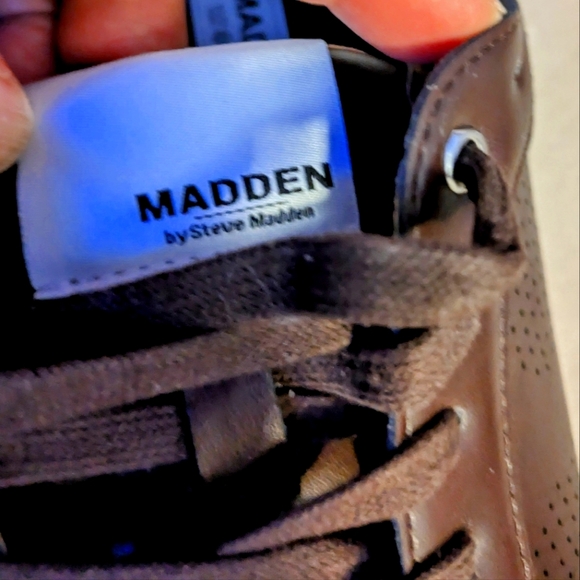 NWOB Madden by Steve Madden Leather Lace up Brown Sneakers Men's 10 - Picture 6 of 7
